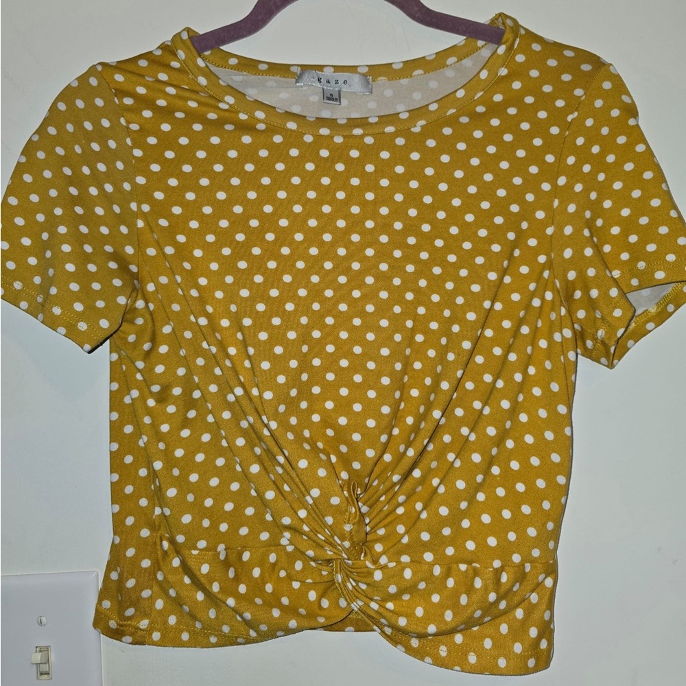 Yellow Polka Dot Women's Top